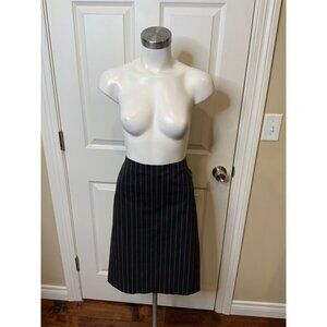 BCBG Max Azria Navy Blue, Maroon & White Striped Straight Pencil Skirt, Size 4